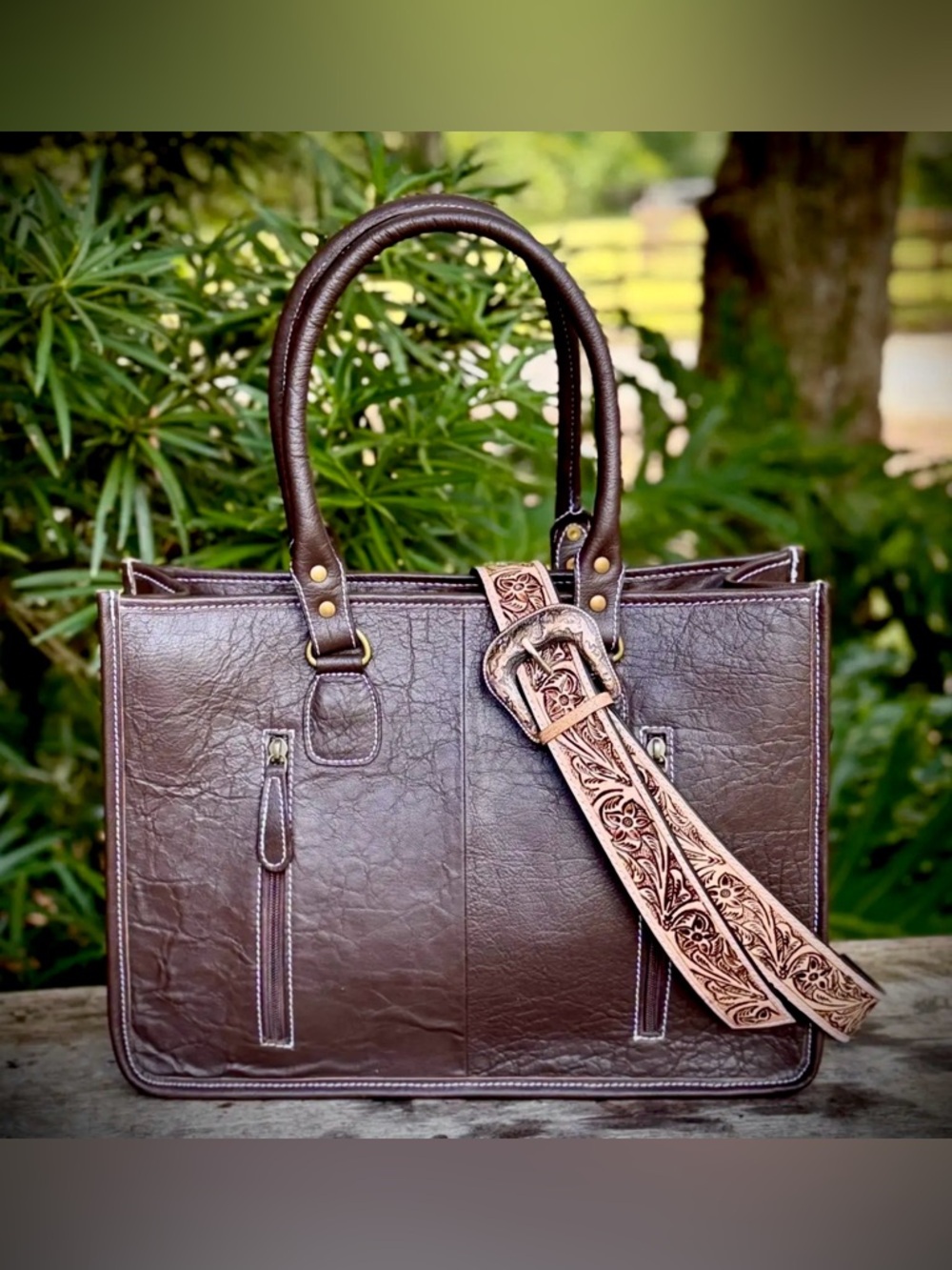 Upcycled LV Cowhide Leather Tote
Crossbody Bag Western - Picture 4 of 4